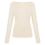Longsleeve with a boat neckline in Butter Yellow